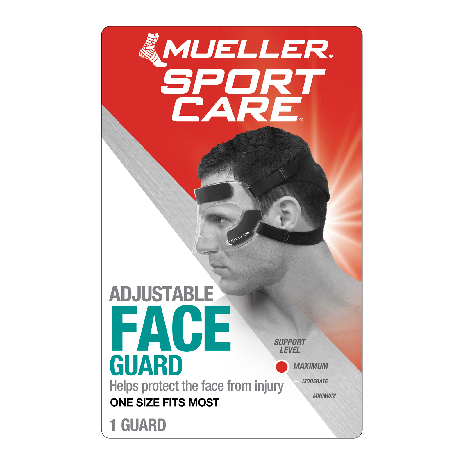 Mueller Adjustable Face Guard 84457 Verpackung Front