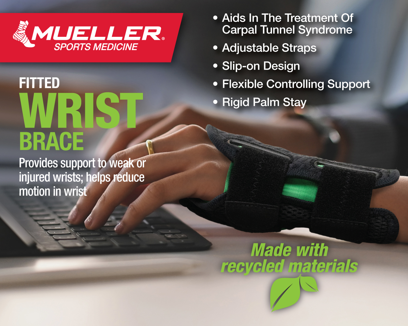 Mueller Greenline Fitted Wrist Brace 8627 Benefits Werbung