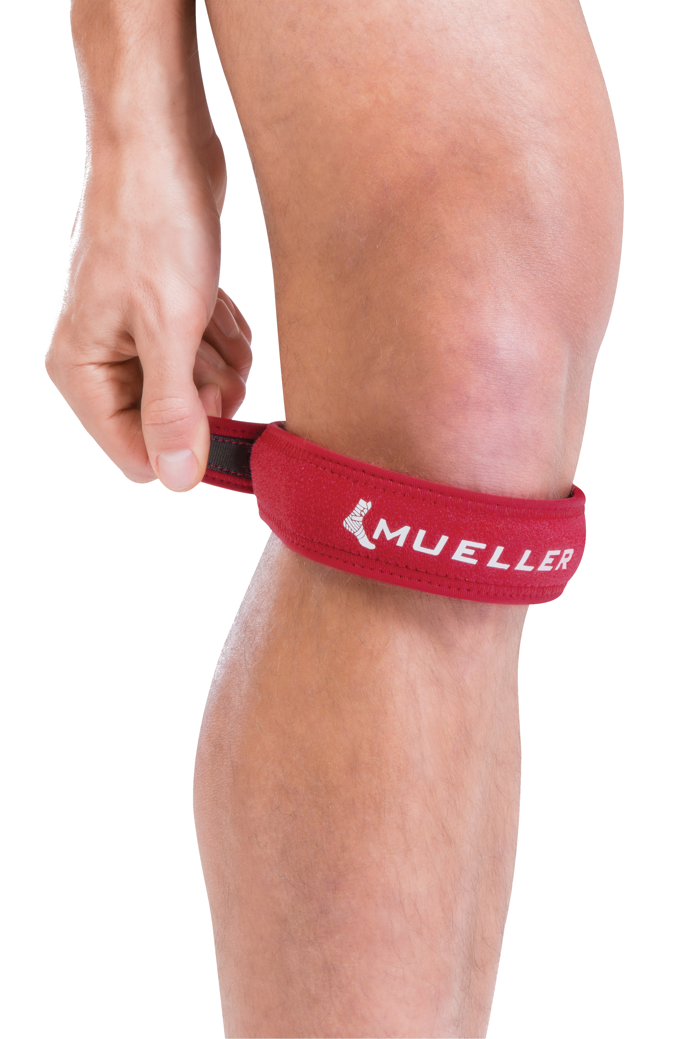 Mueller Jumper's Knee Strap 51997 Rot Demonstration am Knie